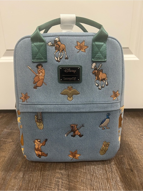 Loungefly Handbags - Loungefly Disney Brother Bear Embroidered Icons Denim Mini Backpack - NWT